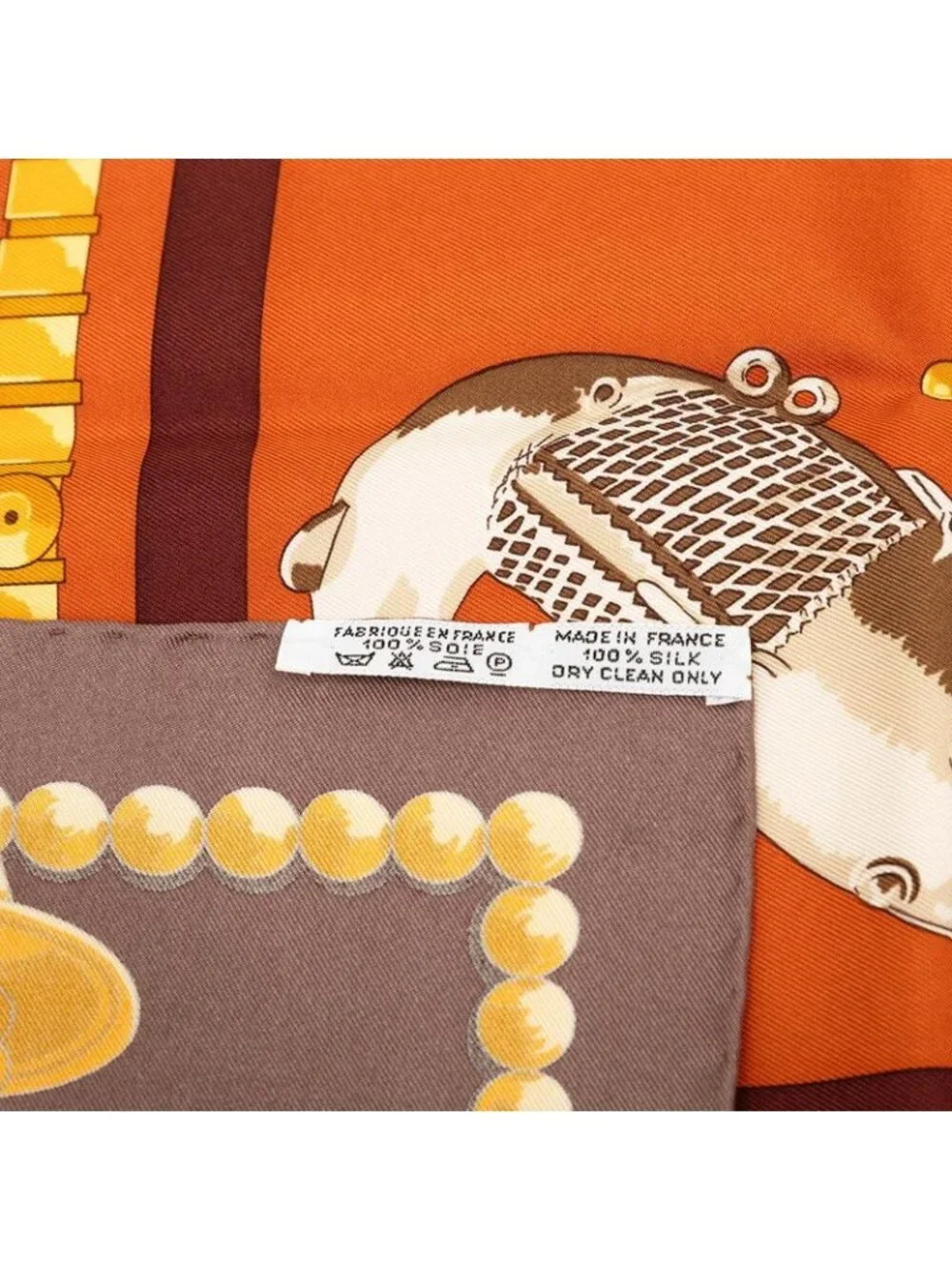 Hermes Carre 90 Cuillers D'afrique African Spoon Scarf Brown Multicolor Silk